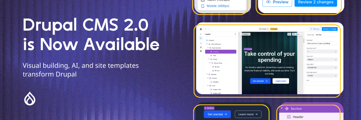 Drupal CMS 2.0 is here: Visual building, AI, and site templates